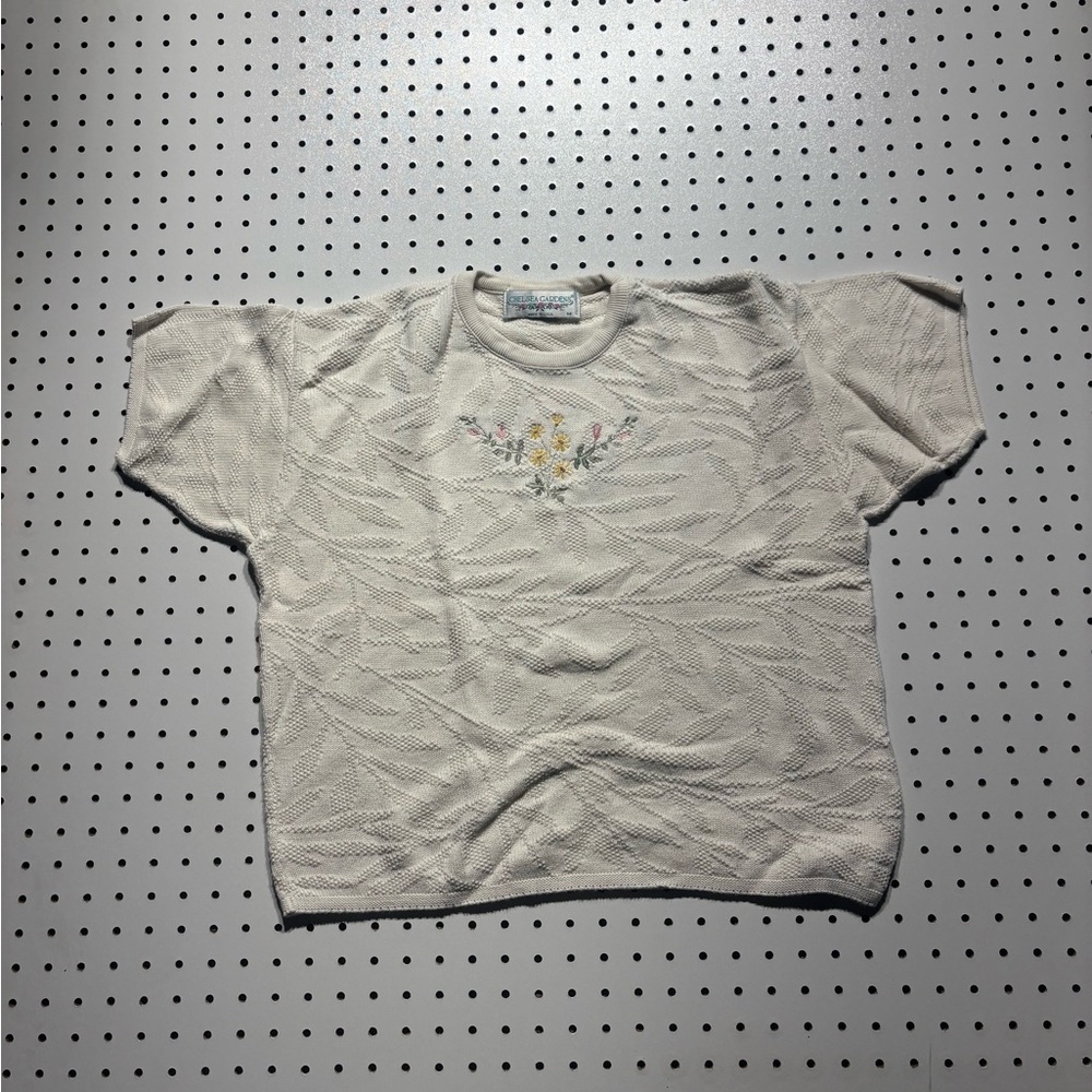 Charming Cream Women’s ' Sweater with Floral Embroidery